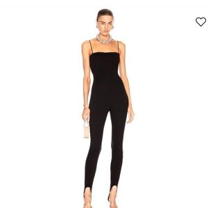 $909 Wolford x Amina Muaddi stirrup jumpsuit catsuit